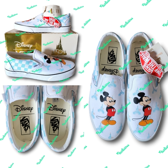 Disney Shoes Disney World 5th Anniversary Vans Slipon Sneakers